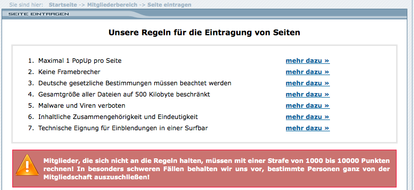 Regeln im Besuchertausch Regeln im Besuchertausch