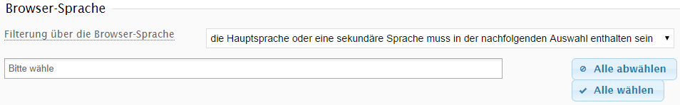 Filterung über die Browser Sprache