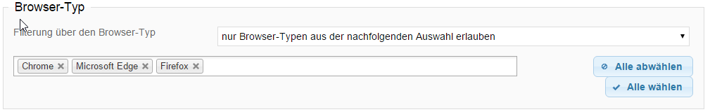 Filterung über den Browser