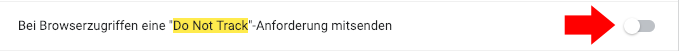 Chrome Do Not Track deaktivieren