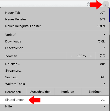 Chrome Einstellungen