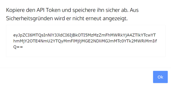 API token erstellen