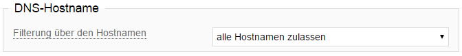 Filterung über den DNS-Hostname