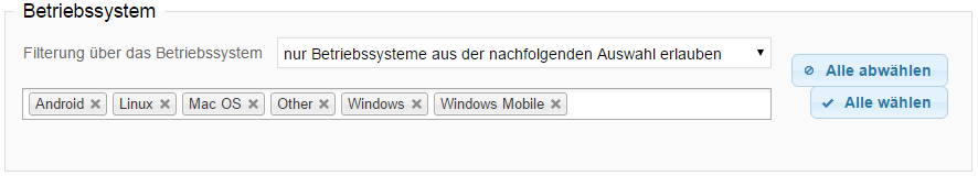 Filterung über das Betriebssystem