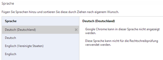 Spracheinstellungen