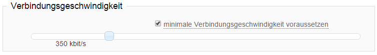 Minimale Verbindungsgeschwindigkeit voraussetzen