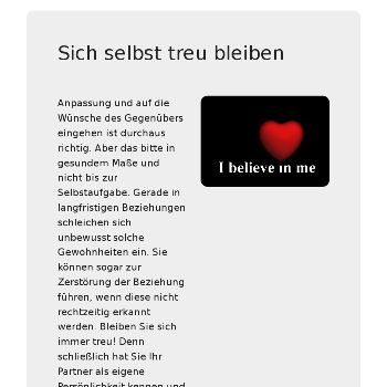 Sich selbst treu bleiben - Flirten & Liebe