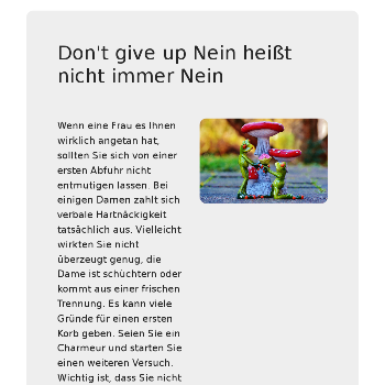 Don't give up – Nein heißt nicht immer Nein - Flirten & Liebe