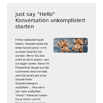 Just say "Hello" –  Konversation unkompliziert starten - Flirten & Liebe