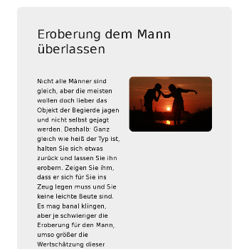 Eroberung dem Mann überlassen - Flirten & Liebe