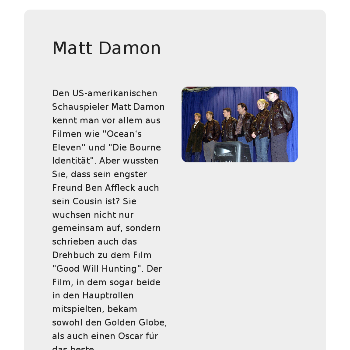 Matt Damon - Medien & Nachrichten