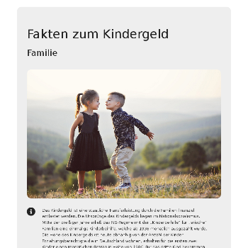 Fakten zum Kindergeld - Familie & Partnerschaft