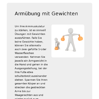 Armübung mit Gewichten - Sport