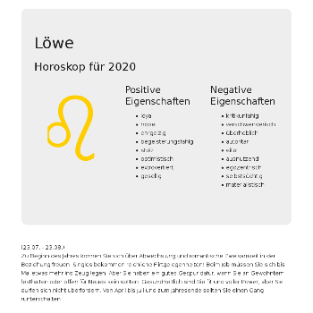 Löwe - Gesundheit & Wellness